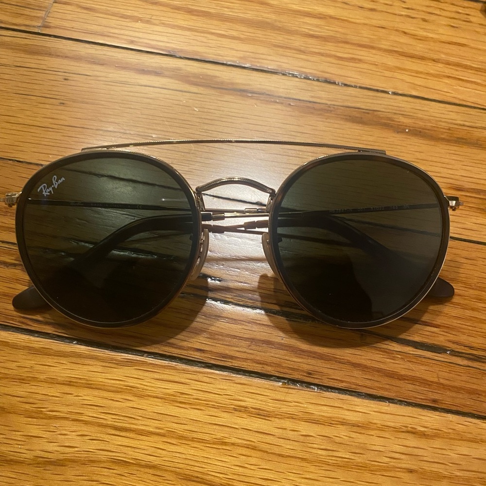 Ray-Ban Round Double Bridge in Gold & Green Classic